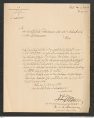 k.k. naturhistorisches Hofmuseum, Intendanzakten 1885-1896 (Hauer), Aktenzahl Z.8/1888, Seite 1